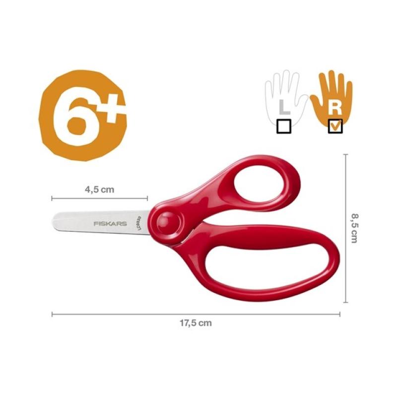 Fiskars Kinderschere 13cm rot 6+